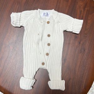 Cream knit newborn onesie